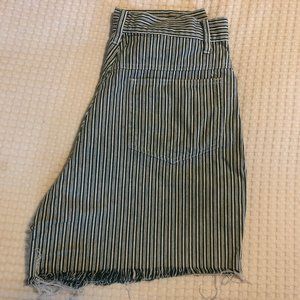 90s Vintage Striped Denim Cutoffs